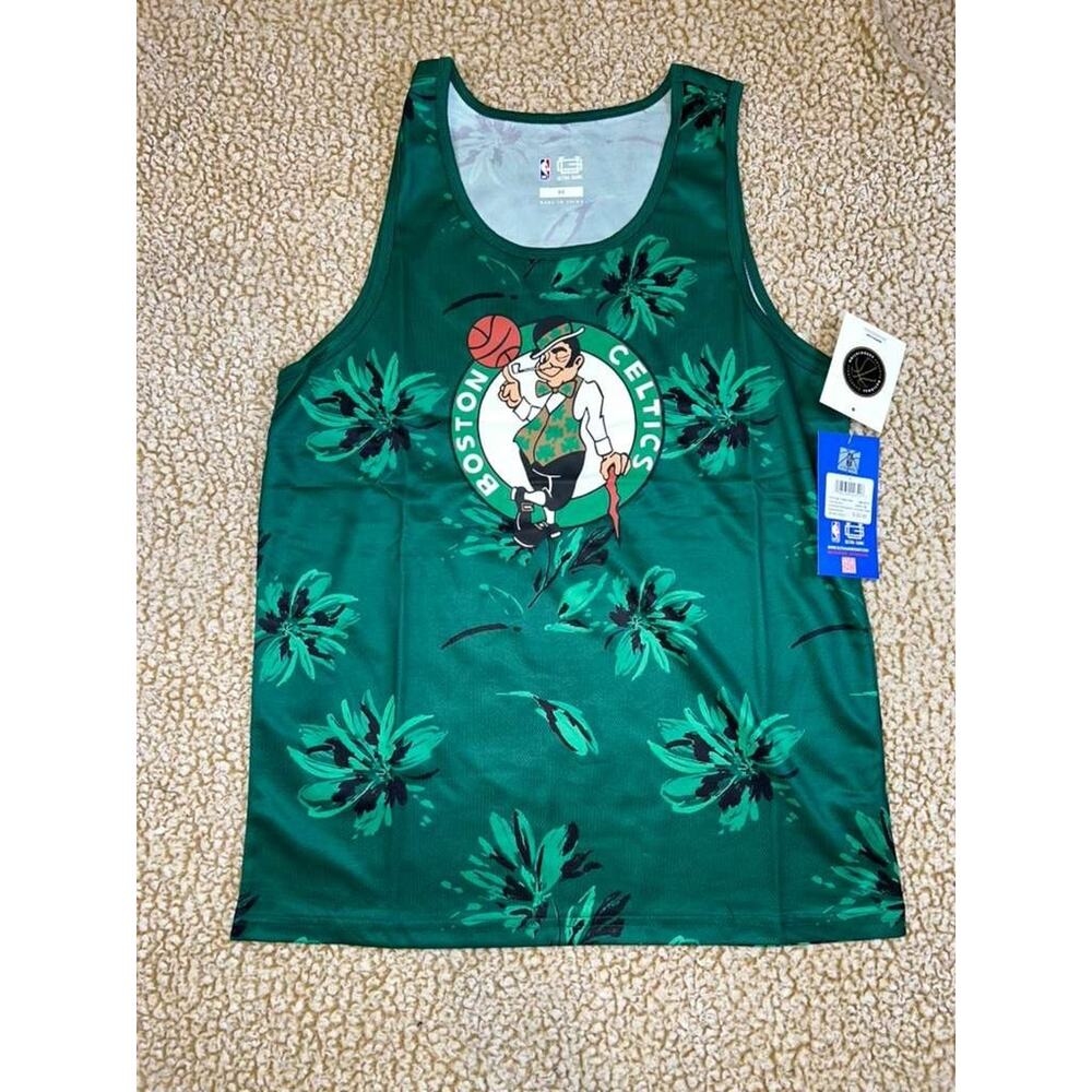 Boston Celtics Tatum Tank Top Mens M Green Floral Ultra Game NBA NWT